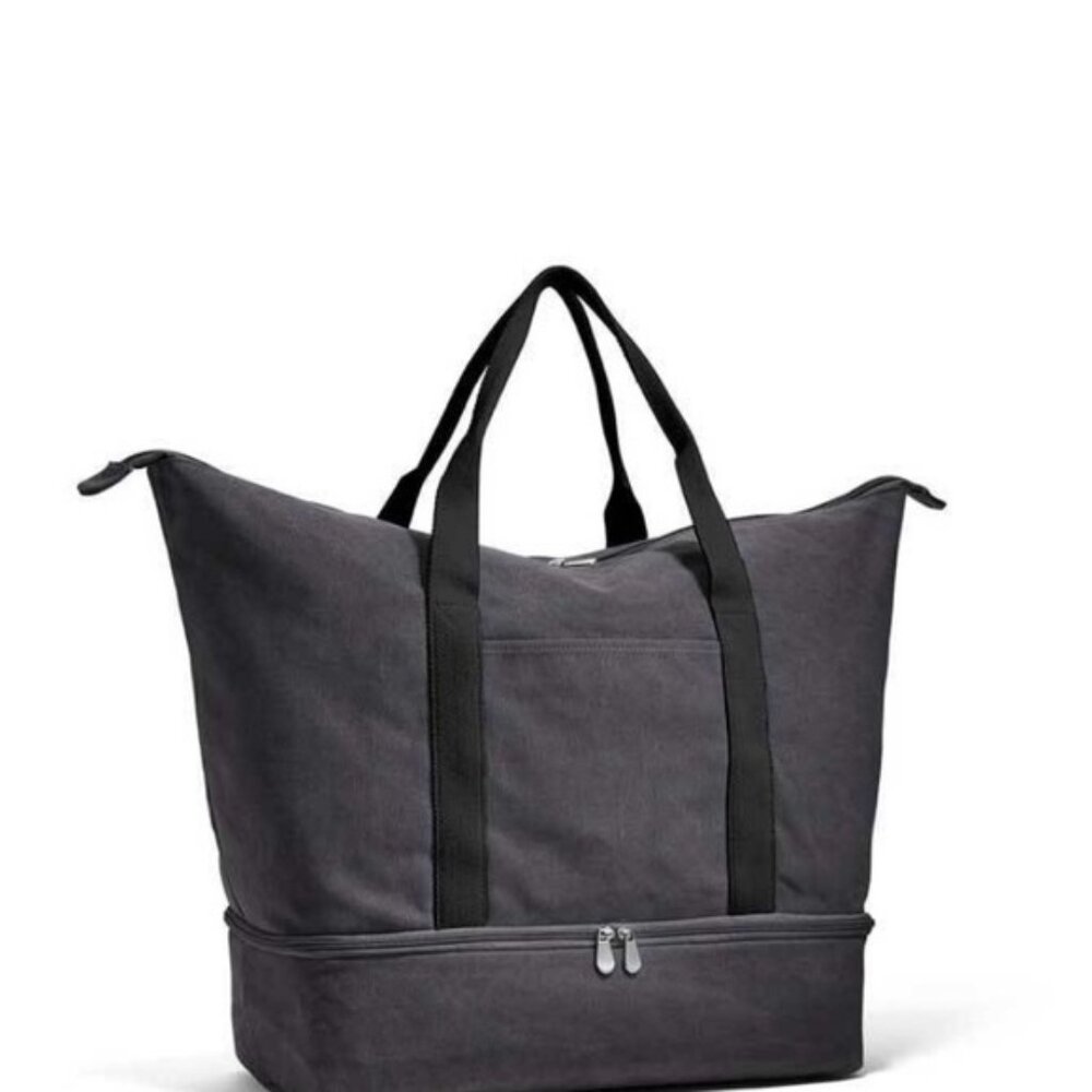 Lo & Sons Catalina Canvas Weekender (colorblock - natural/indigo)